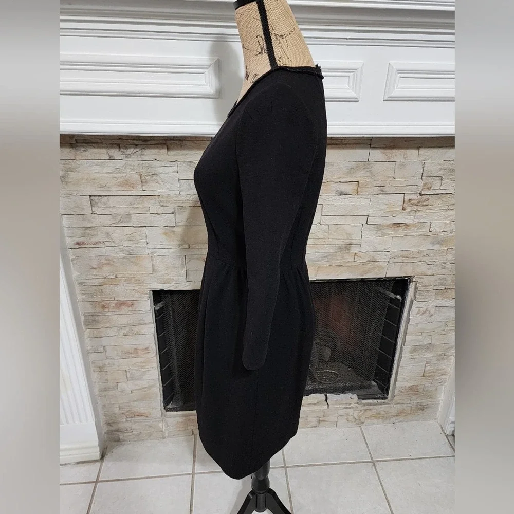 J.‎ Crew black 100 percent wool long sleeve vintage vibes dress size 2 XS